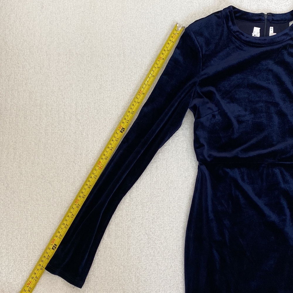 NWOT ASTR The Label One-Shoulder Velvet Body-Con Mini Dress Navy Blue Size M 💙 - Picture 12 of 12